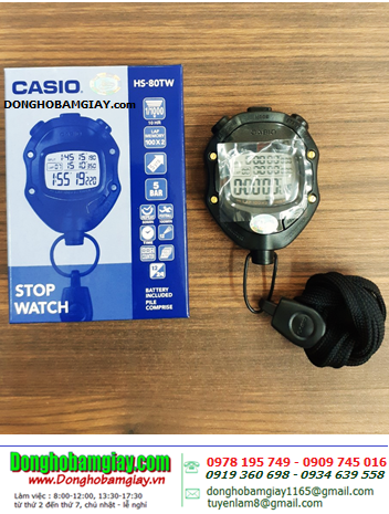 Casio HS-80TW; Đồng hồ bấm giờ Casio HS-80TW với 100laps chính hãng 